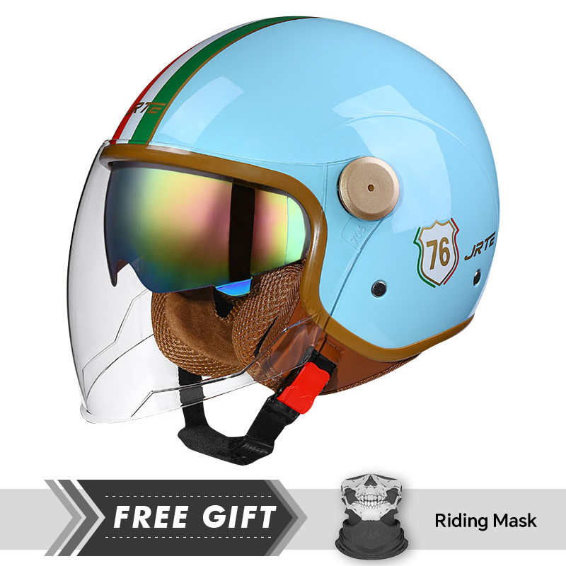 Motorcycle Gear Store - Nouveautés classique bleu visage ouvert casques