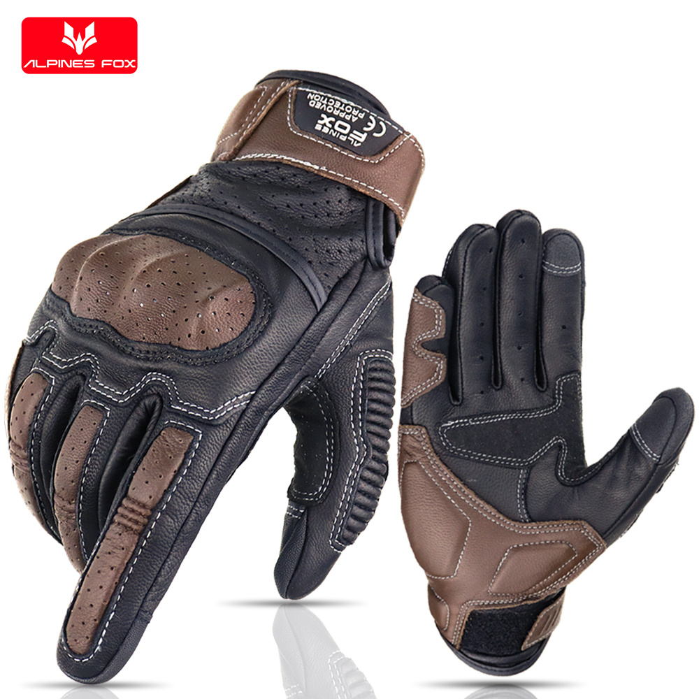 Motorcycle Gear Fox - Gants de moto vintage en cuir