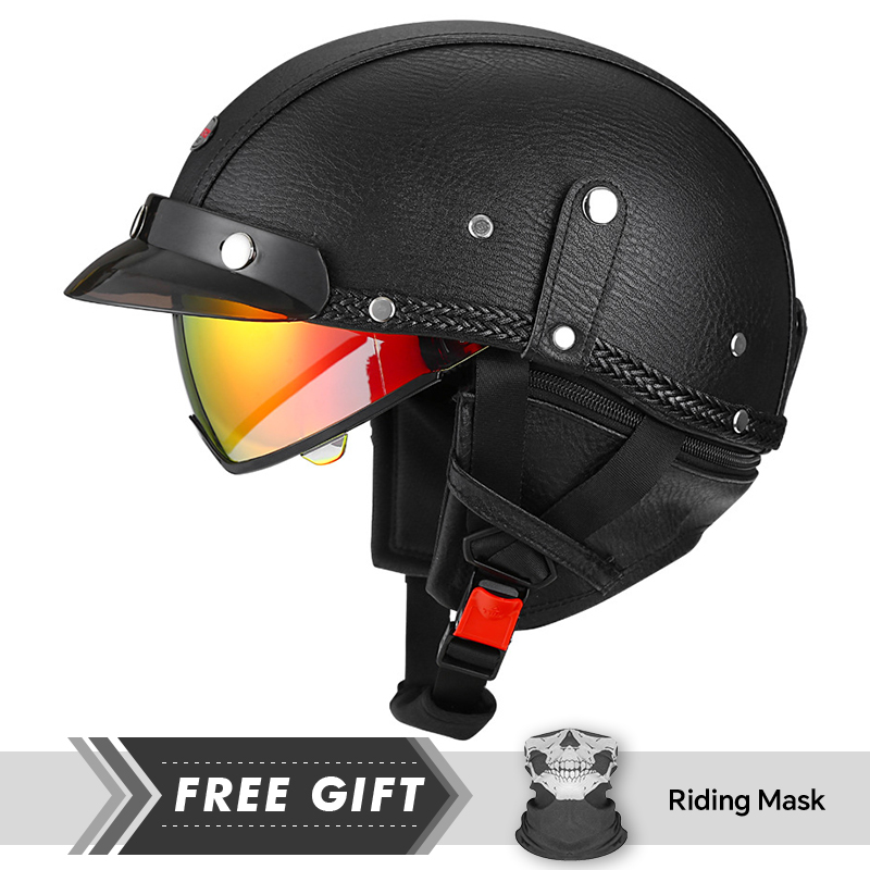 Motorcycle Gear Store - DOT approuvé hommes femmes demi visage