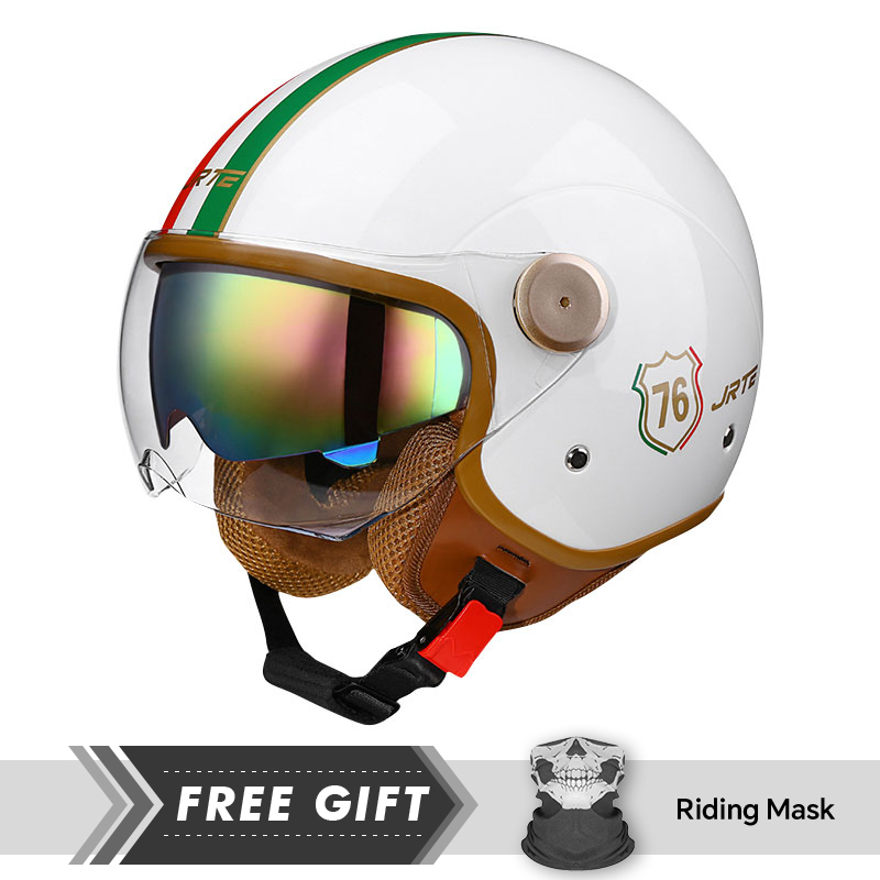 Motorcycle Gear Store - Casque ouvert approuvé DOT rétro 3/4