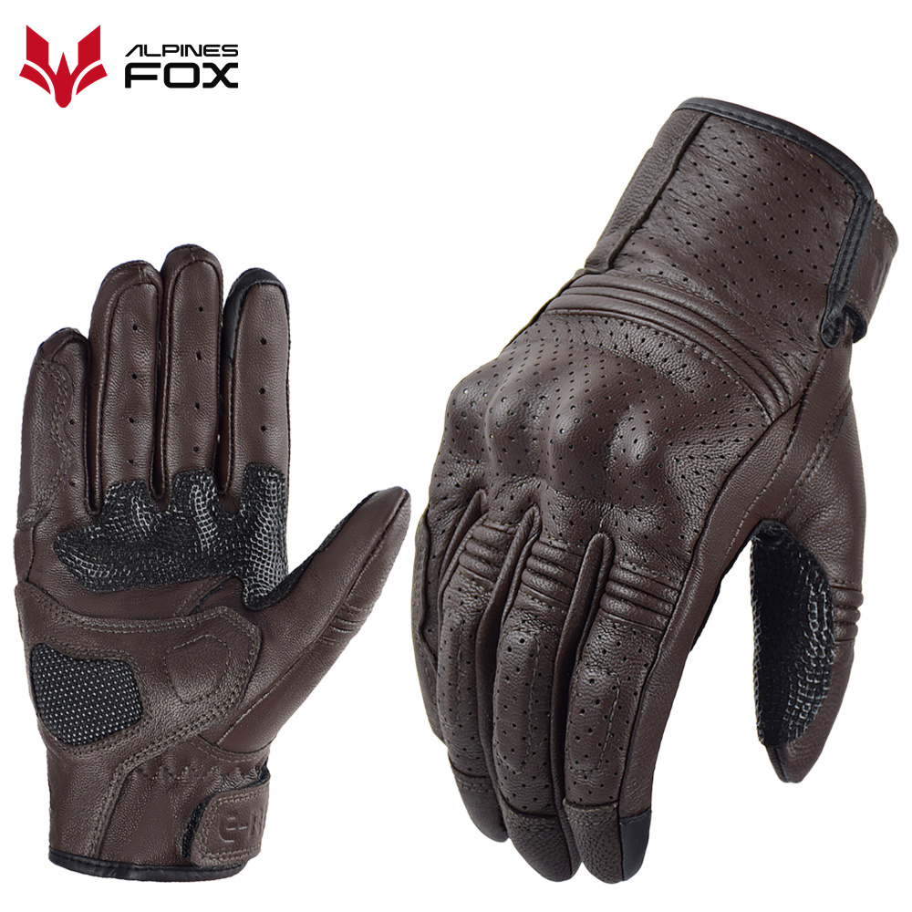 Gants de moto rétro en cuir pe - Motorcycle Gear Fox avis et prix