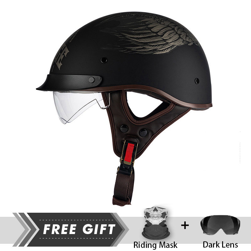 Casque de moto demi-visage pou - Motorcycle Gear Store avis et prix