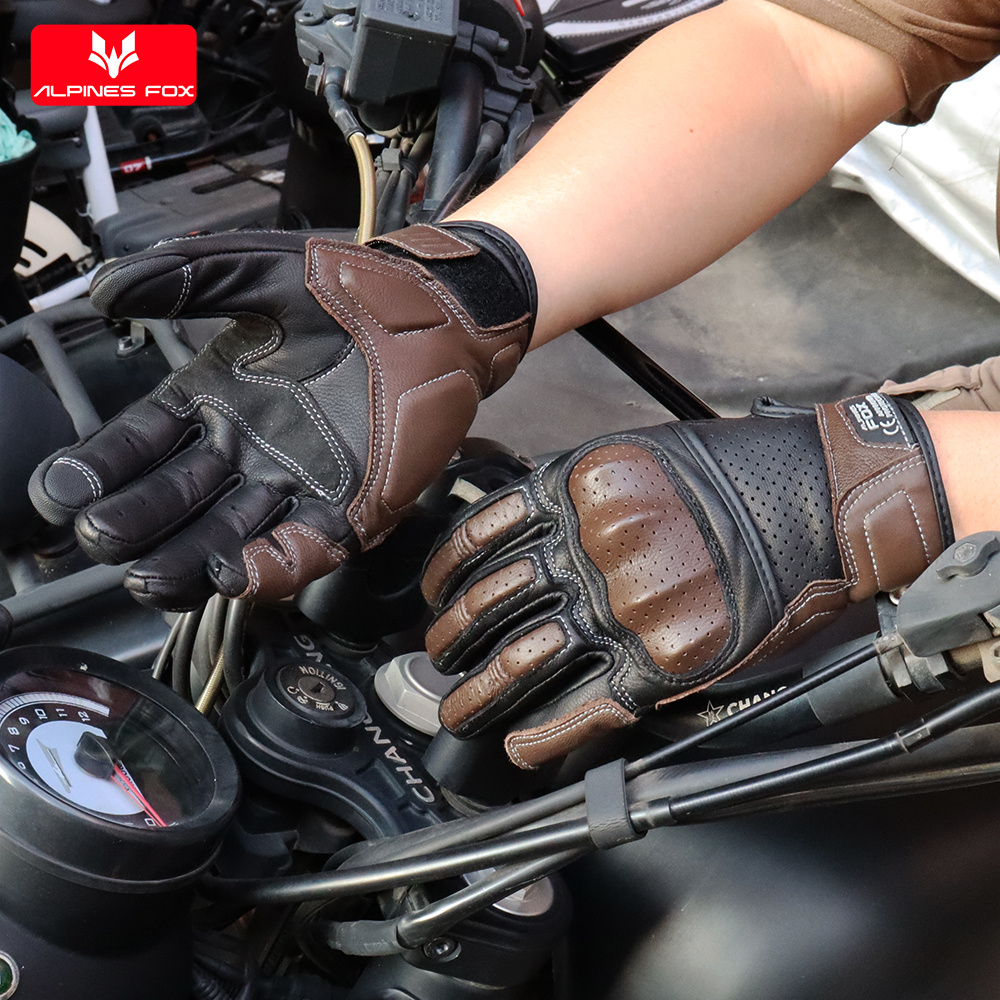 Gants de moto vintage en cuir  - Motorcycle Gear Fox avis et prix
